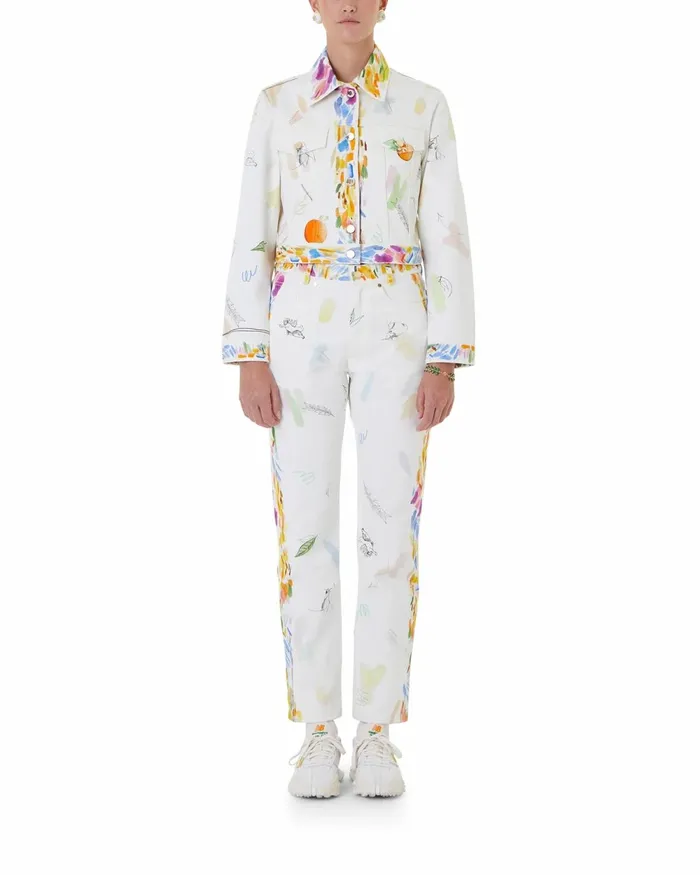 Casablanca Paris Denim Work In Progress Classic Printed Denim Jacket 8211 Women