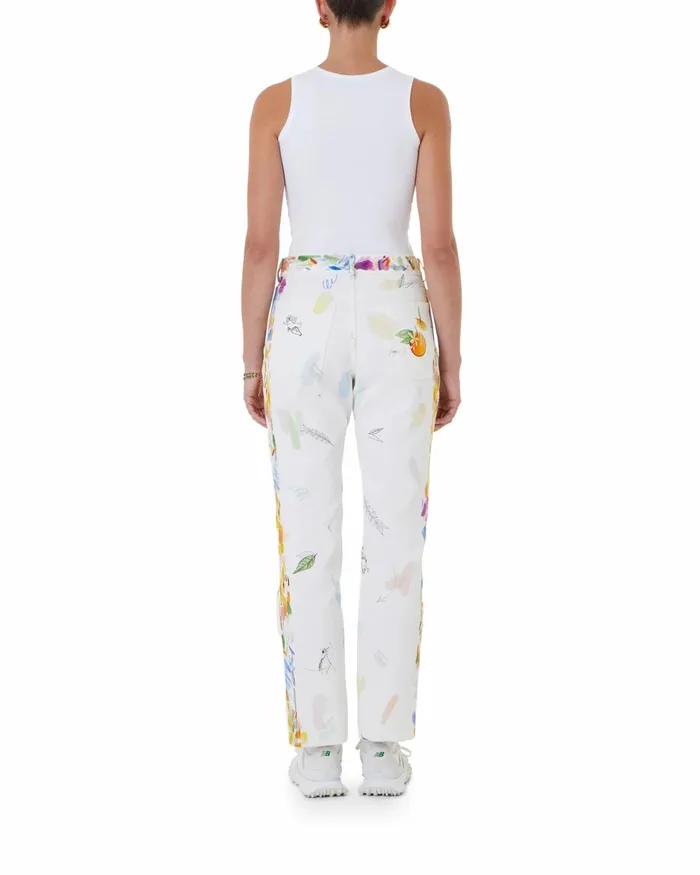 Casablanca Paris Denim Work In Progress Printed Straight Leg Jeans 8211 Women