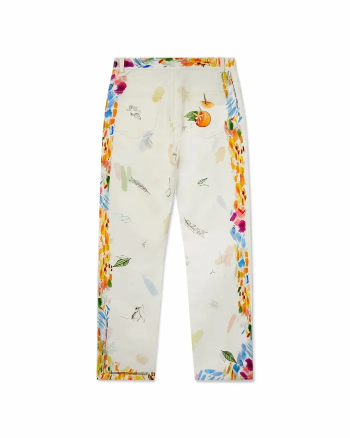 Casablanca Paris Denim Work In Progress Printed Straight Leg Jeans 8211 Women