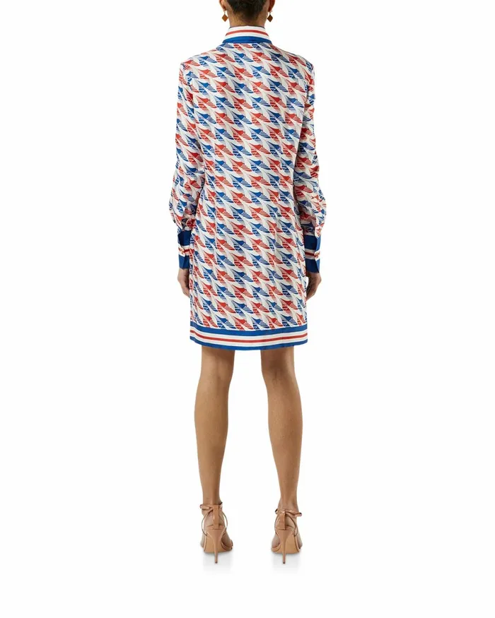 Casablanca Paris Dresses Aviation Houndstooth Printed Button Through Dress 8211 Women