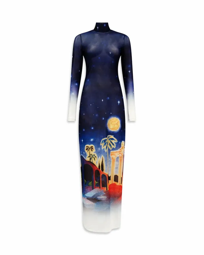 Casablanca Paris Dresses Midnight Acropolis Mesh Dress 8211 Women