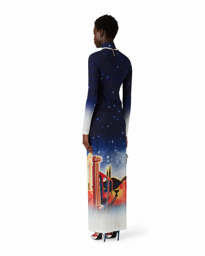 Casablanca Paris Dresses Midnight Acropolis Mesh Dress 8211 Women