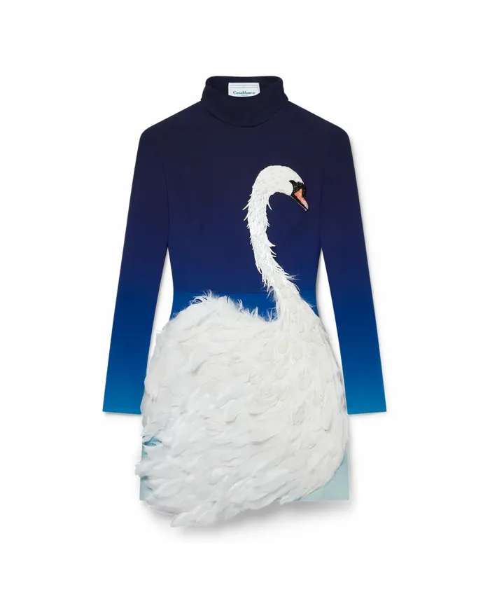 Casablanca Paris Dresses Midnight Gradient Swan Mini Dress 8211 Women