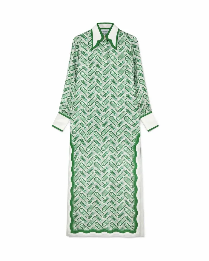Casablanca Paris Dresses Ping Pong Monogram Silk Dress 8211 Women
