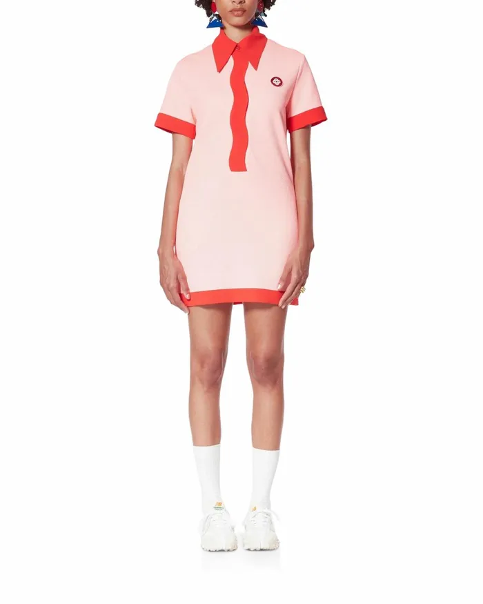 Casablanca Paris Dresses Pink Wave Polo Dress 8211 Women