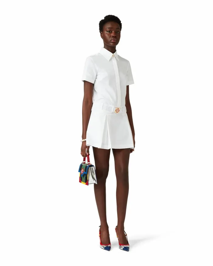 Casablanca Paris Dresses Pleated Cotton Tennis Dress 8211 Women