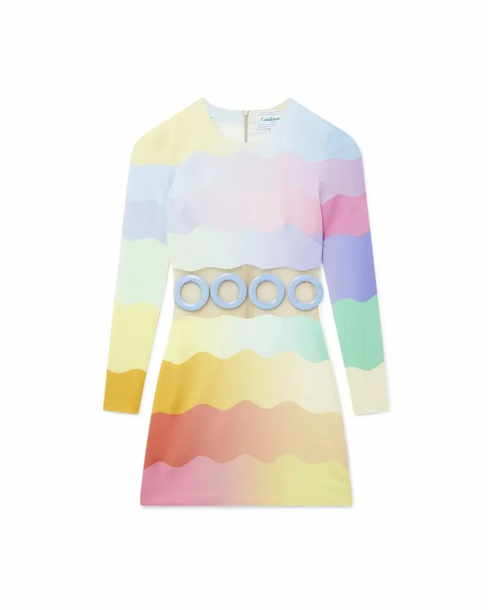 Casablanca Paris Dresses Rainbow Wave CutOut Mini Dress 8211 Women