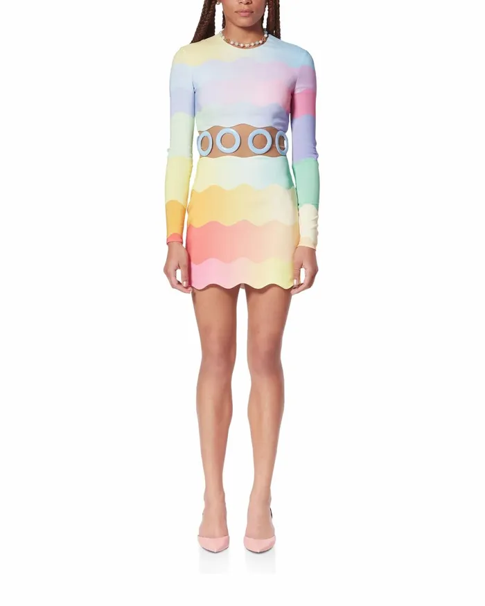Casablanca Paris Dresses Rainbow Wave CutOut Mini Dress 8211 Women