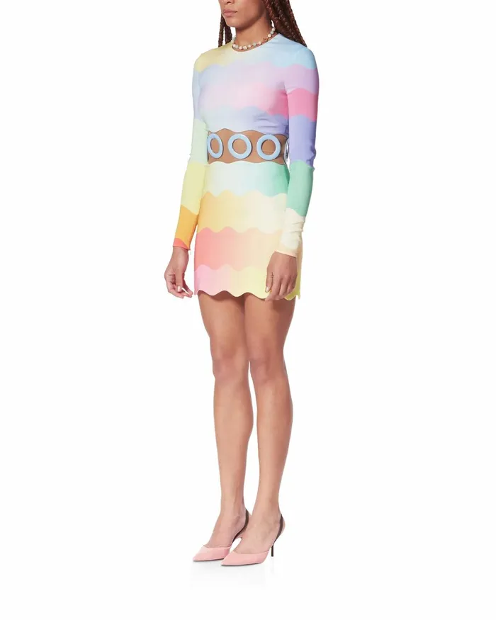 Casablanca Paris Dresses Rainbow Wave CutOut Mini Dress 8211 Women
