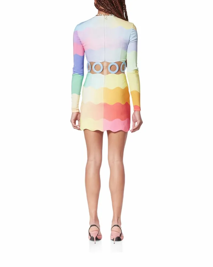 Casablanca Paris Dresses Rainbow Wave CutOut Mini Dress 8211 Women