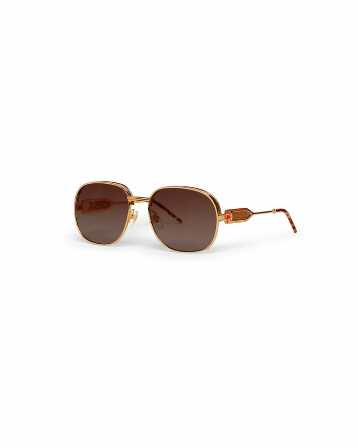 Casablanca Paris Eyewear Gold and Brown The Vermont Sunglasses 8211 MenWomen