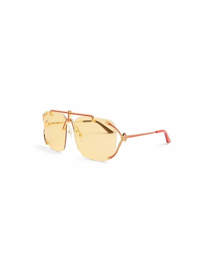 Casablanca Paris Eyewear Gold and Red The Pilot Sunglasses 8211 MenWomen