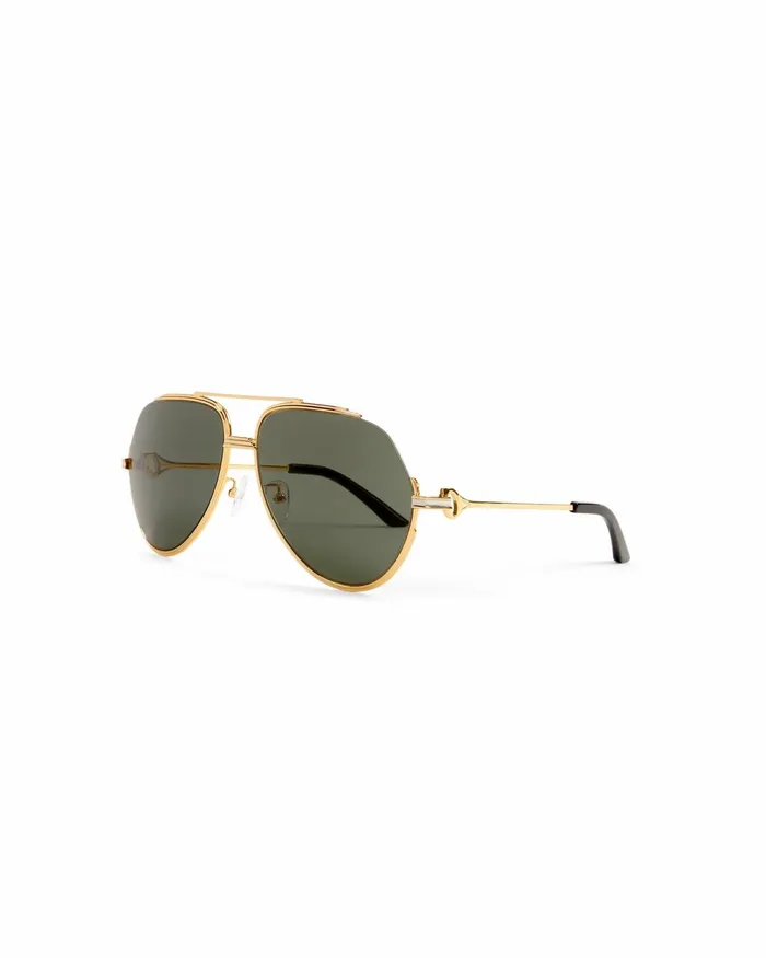 Casablanca Paris Eyewear Green and Gold The Albn Sunglasses 8211 MenWomen