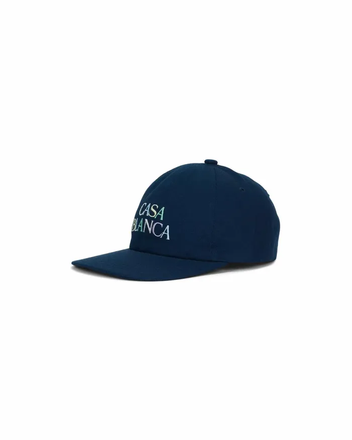 Casablanca Paris Hats Navy Twill Stacked Logo Cap 8211 MenWomen