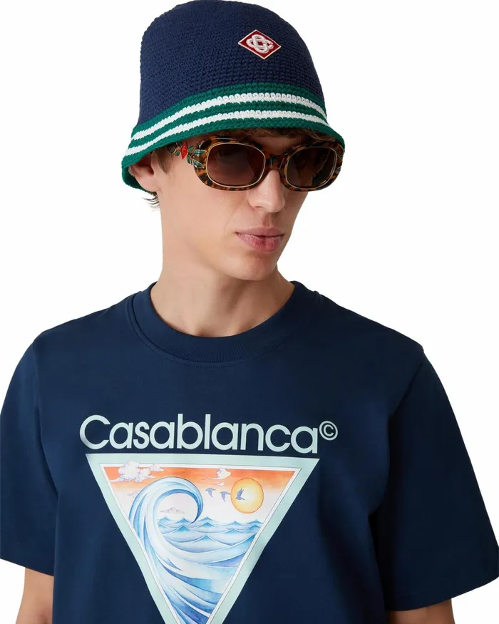 Casablanca Paris Hats Stripe Crochet Hat 8211 MenWomen Casablanca Paris Hats Stripe Crochet Hat 8211 MenWomen