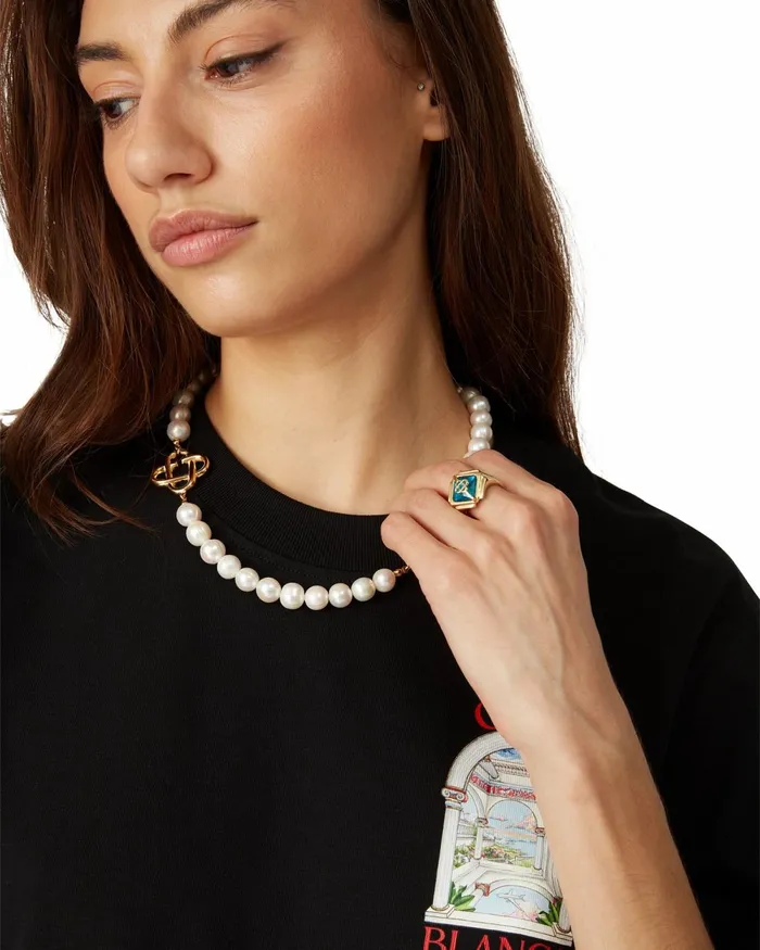 Casablanca Paris Jewellery Medium Pearl Logo Necklace 8211 MenWomen