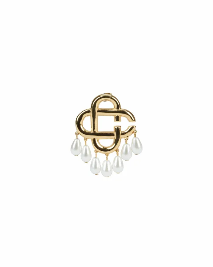 Casablanca Paris Jewellery Pearl Drop Logo Earrings 8211 MenWomen