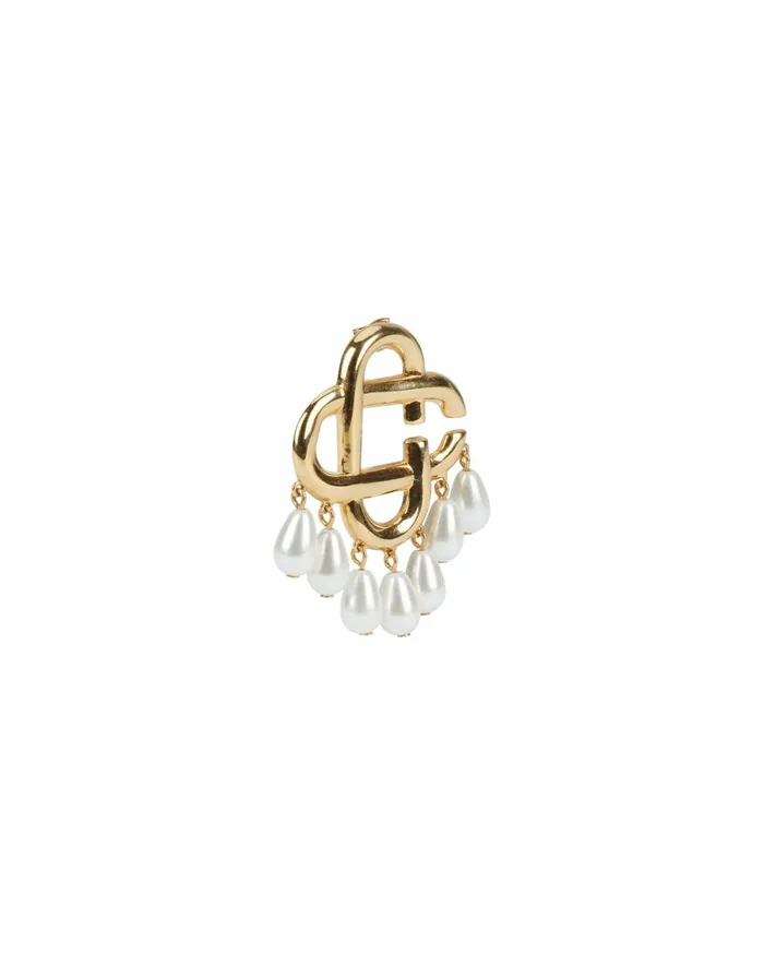 Casablanca Paris Jewellery Pearl Drop Logo Earrings 8211 MenWomen
