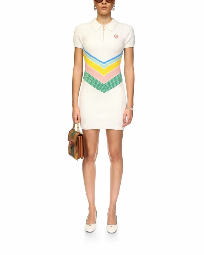 Casablanca Paris Knitwear Boucle Chevron Dress 8211 Women