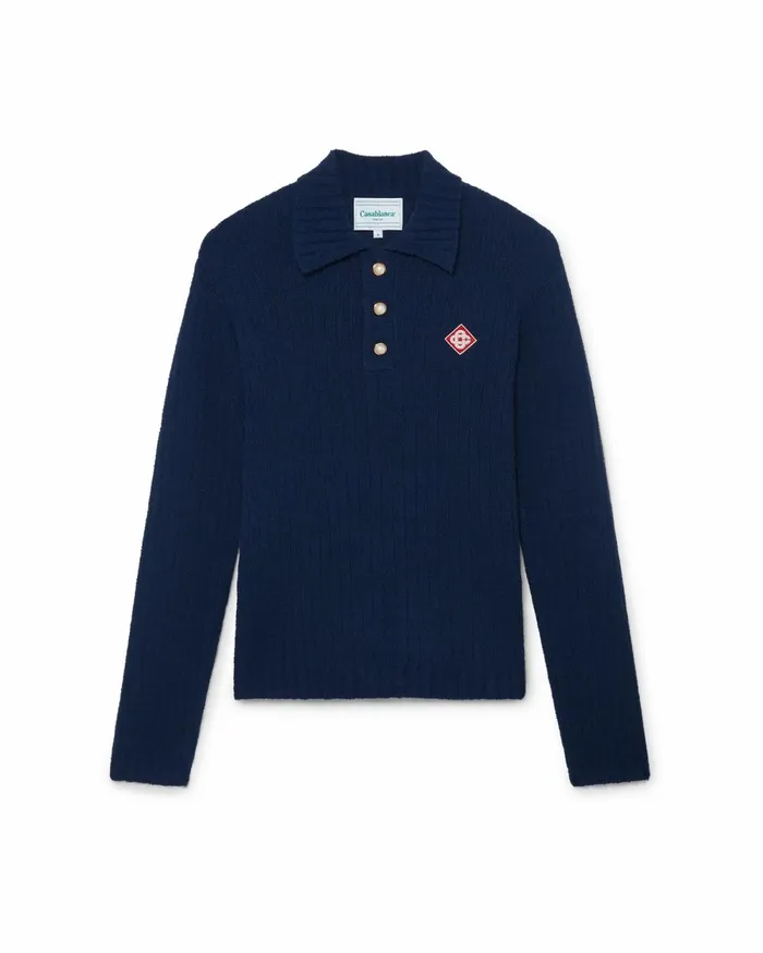 Casablanca Paris Knitwear Boucle Polo Shirt 8211 Men