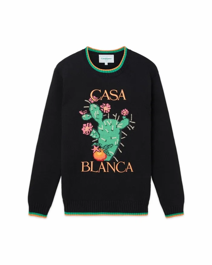 Casablanca Paris Knitwear Cactus Et Orange Intarsia Sweater 8211 Men