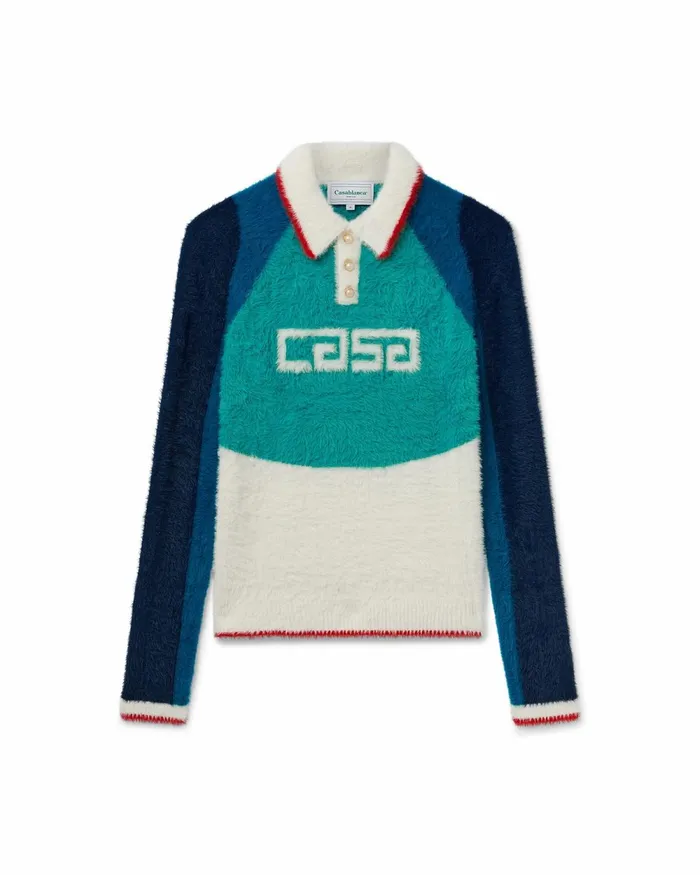 Casablanca Paris Knitwear Casa Sport Fluffy Polo Shirt 8211 Men