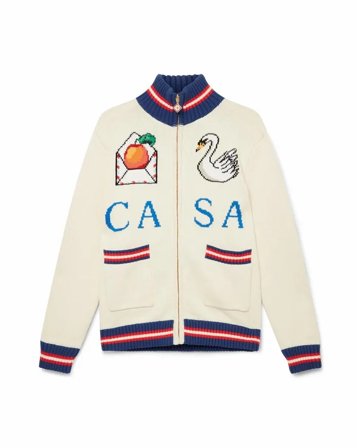 Casablanca Paris Knitwear Casa Swan Zip Up Jacket 8211 Women