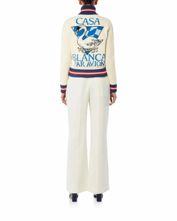 Casablanca Paris Knitwear Casa Swan Zip Up Jacket 8211 Women