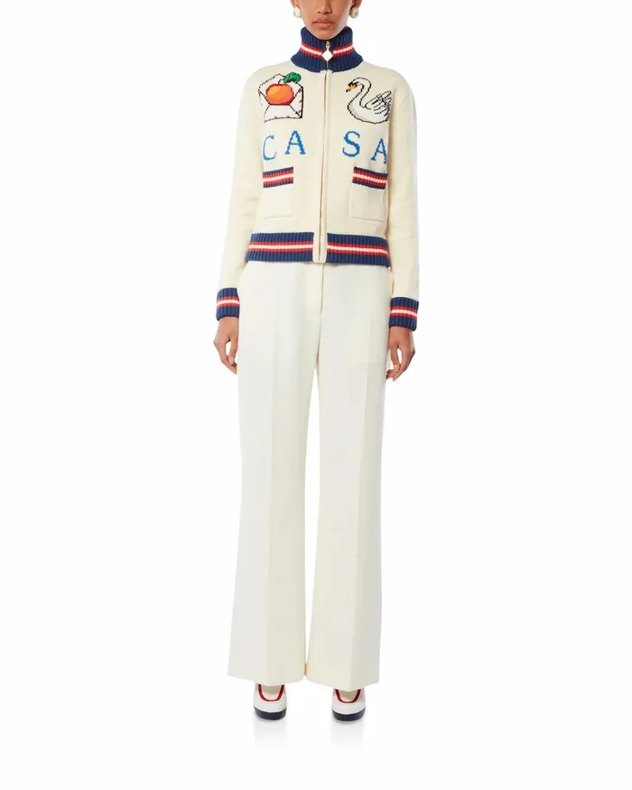 Casablanca Paris Knitwear Casa Swan Zip Up Jacket 8211 Women
