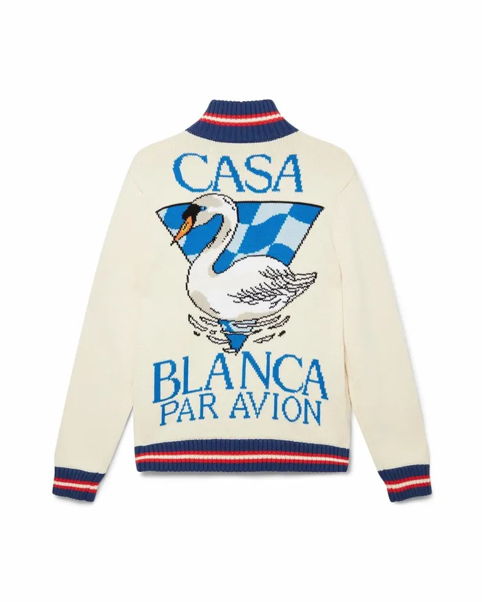 Casablanca Paris Knitwear Casa Swan Zip Up Jacket 8211 Women
