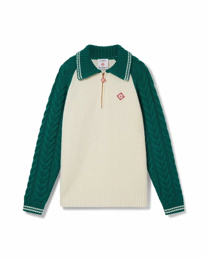 Casablanca Paris Knitwear Cashmere Cable Knit Jumper 8211 Men