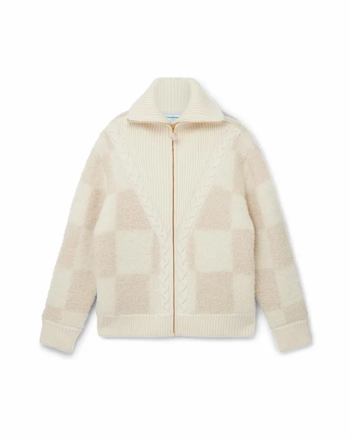 Casablanca Paris Knitwear Checked Boucle Cardigan 8211 Men