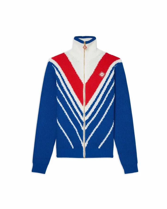 Casablanca Paris Knitwear Chevron Zip Up Jumper 8211 Men