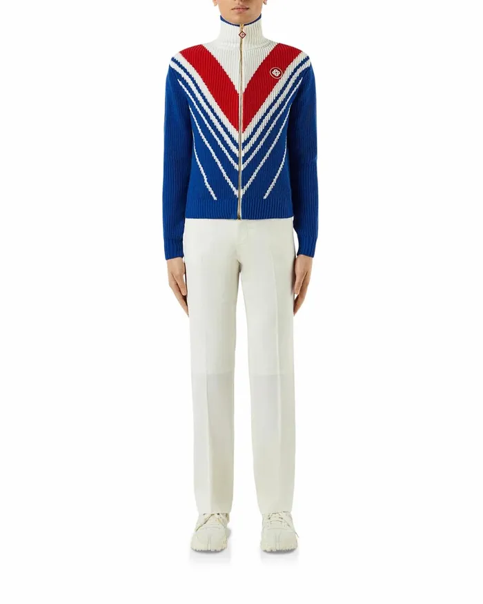 Casablanca Paris Knitwear Chevron Zip Up Jumper 8211 Men