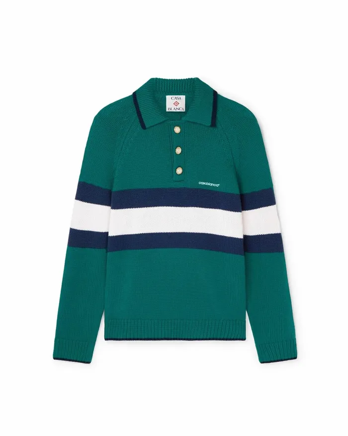Casablanca Paris Knitwear Colourblock Polo Shirt 8211 Men