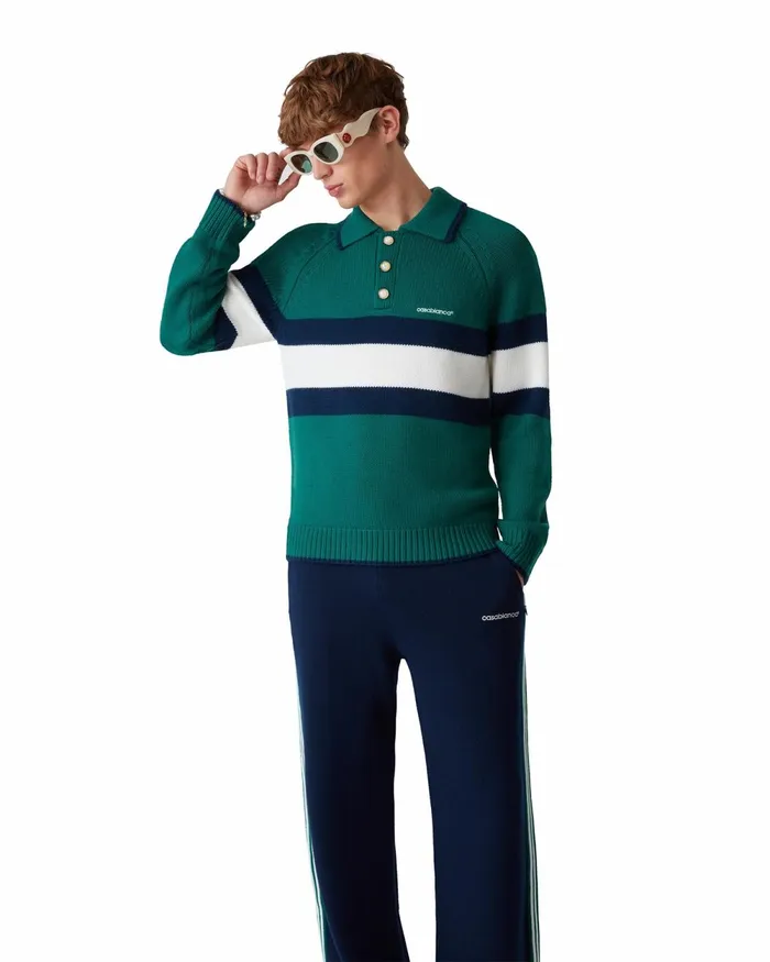 Casablanca Paris Knitwear Colourblock Polo Shirt 8211 Men