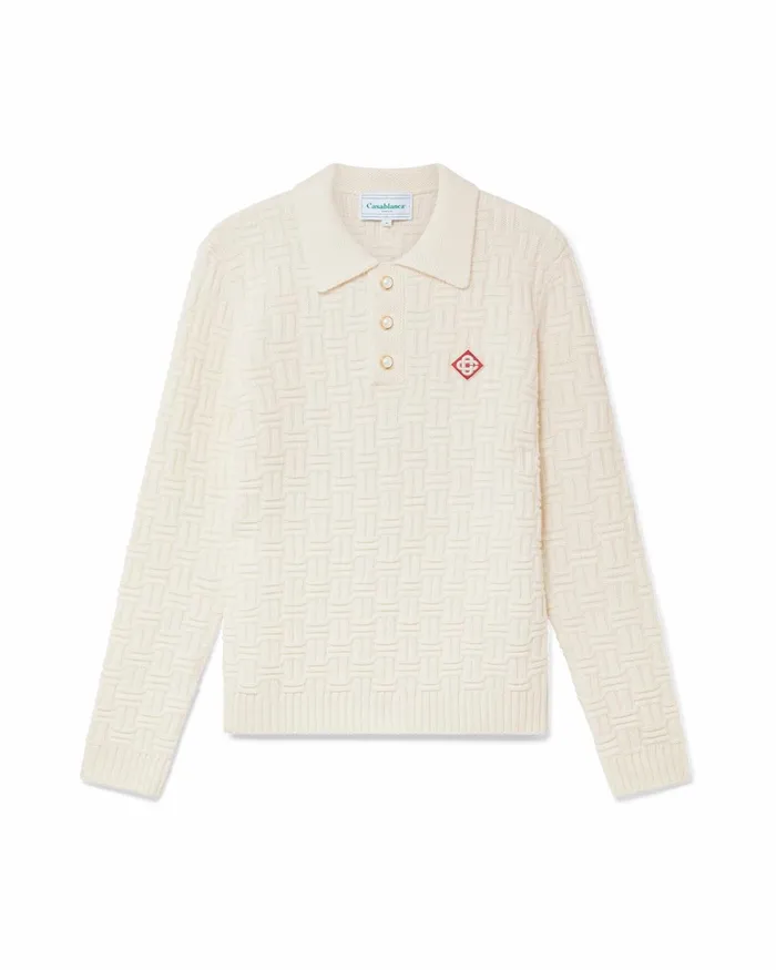 Casablanca Paris Knitwear Column Knit Polo Shirt 8211 Men