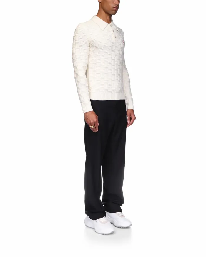 Casablanca Paris Knitwear Column Knit Polo Shirt 8211 Men Casablanca Paris Knitwear Column Knit Polo Shirt 8211 Men
