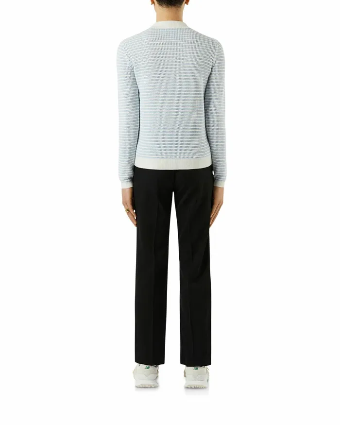 Casablanca Paris Knitwear Cotton Knit Striped Polo Shirt 8211 Men