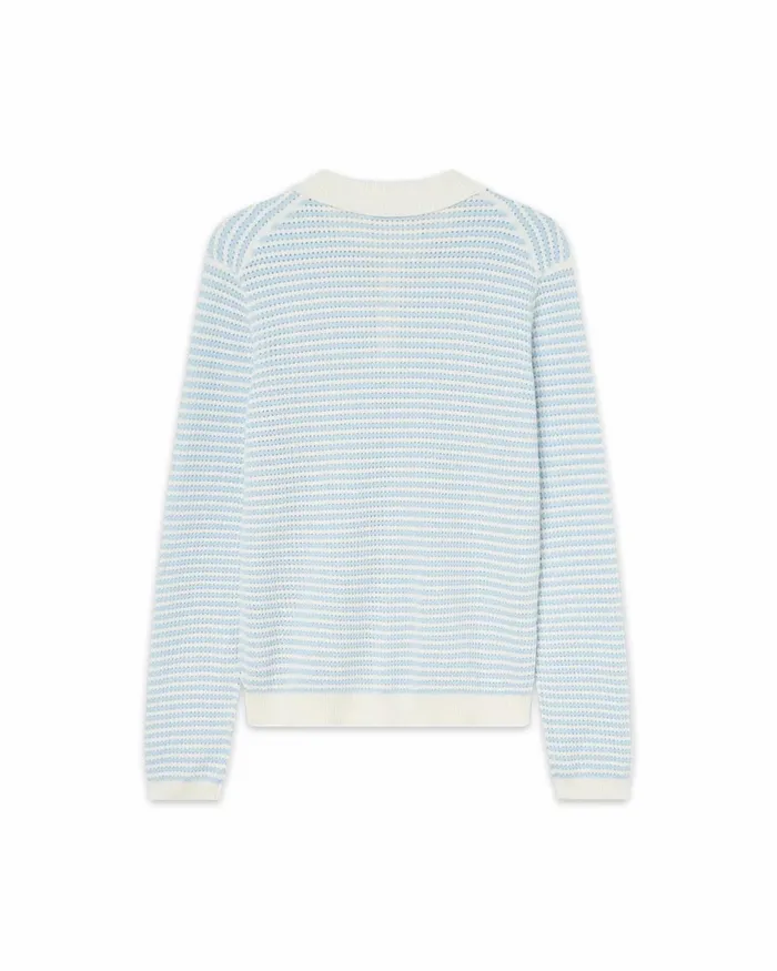 Casablanca Paris Knitwear Cotton Knit Striped Polo Shirt 8211 Men
