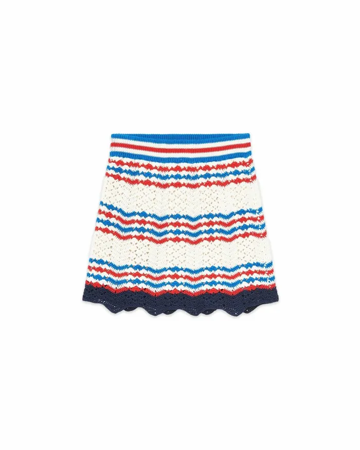 Casablanca Paris Knitwear Crochet Chevron ALine Skirt 8211 Women