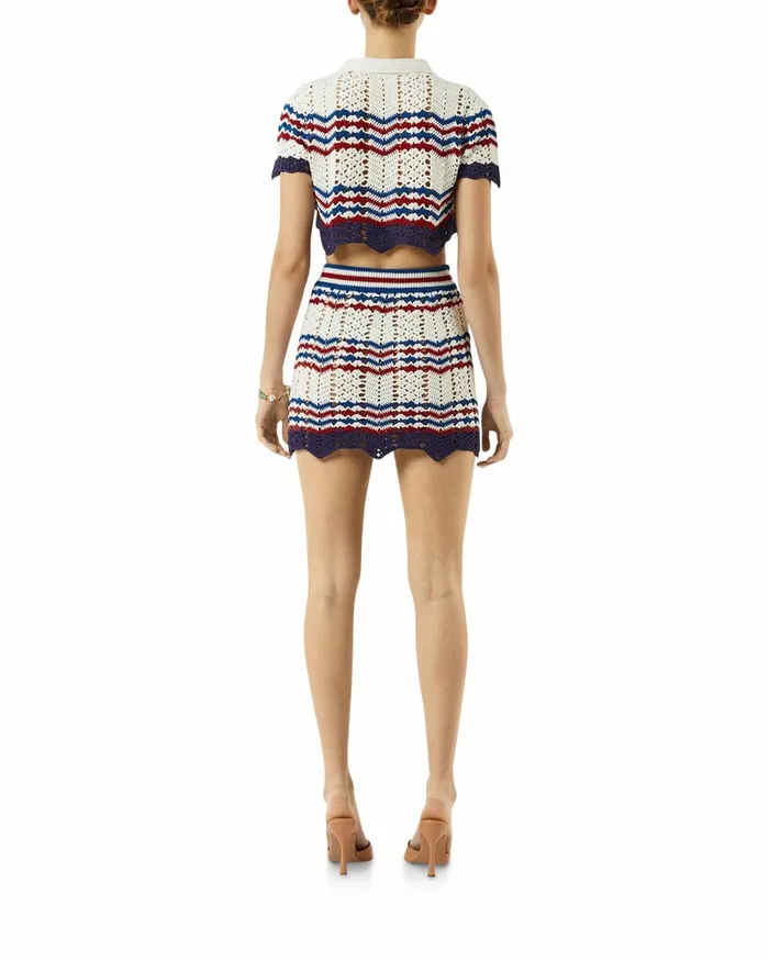 Casablanca Paris Knitwear Crochet Chevron ALine Skirt 8211 Women Casablanca Paris Knitwear Crochet Chevron ALine Skirt 8211 Women