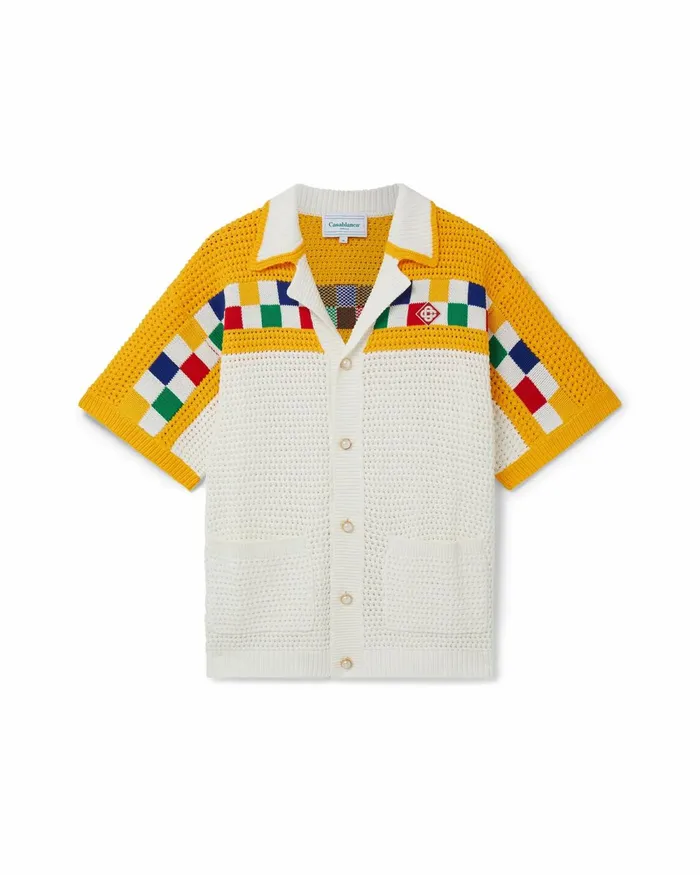 Casablanca Paris Knitwear Crochet Knit Shirt 8211 Men