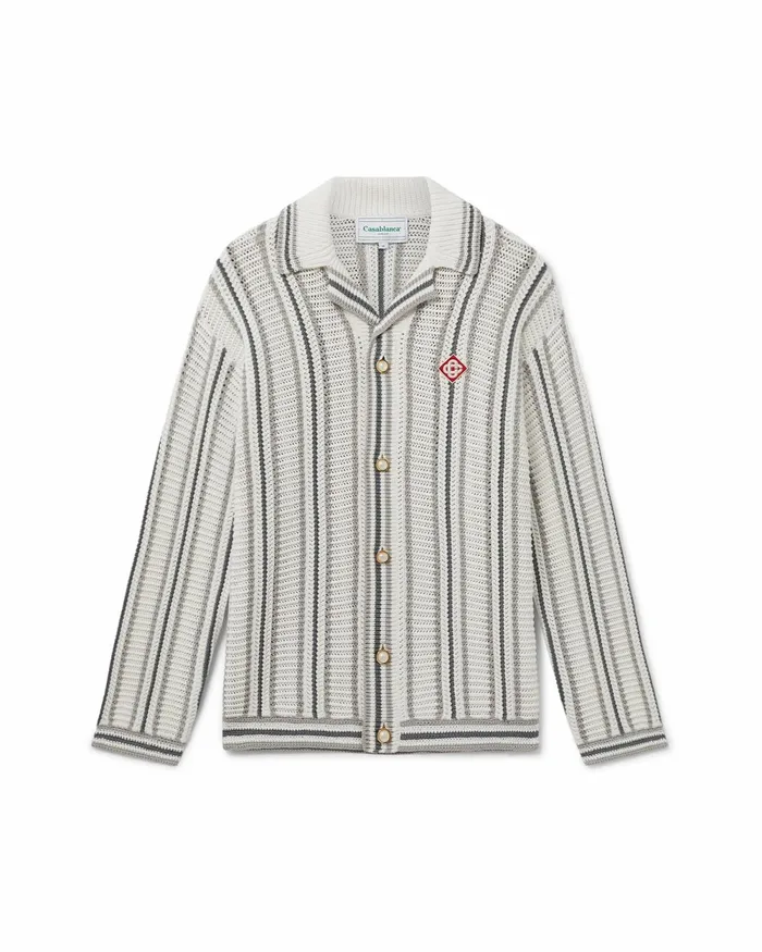 Casablanca Paris Knitwear Crochet Long Sleeve Shirt 8211 Men