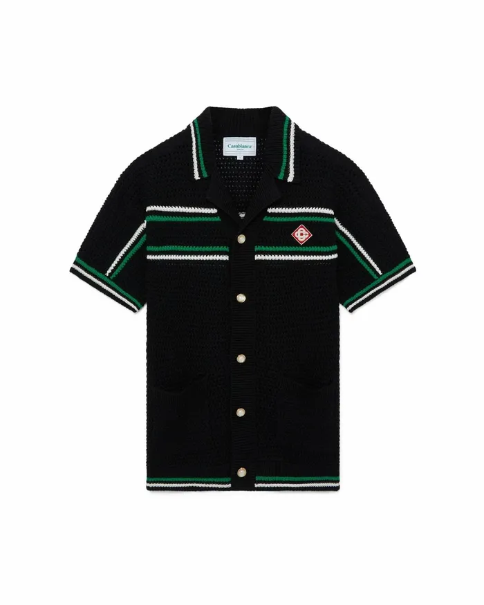Casablanca Paris Knitwear Crochet Tennis Shirt 8211 Men