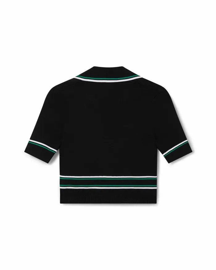 Casablanca Paris Knitwear Cropped Knit Polo Shirt 8211 Women