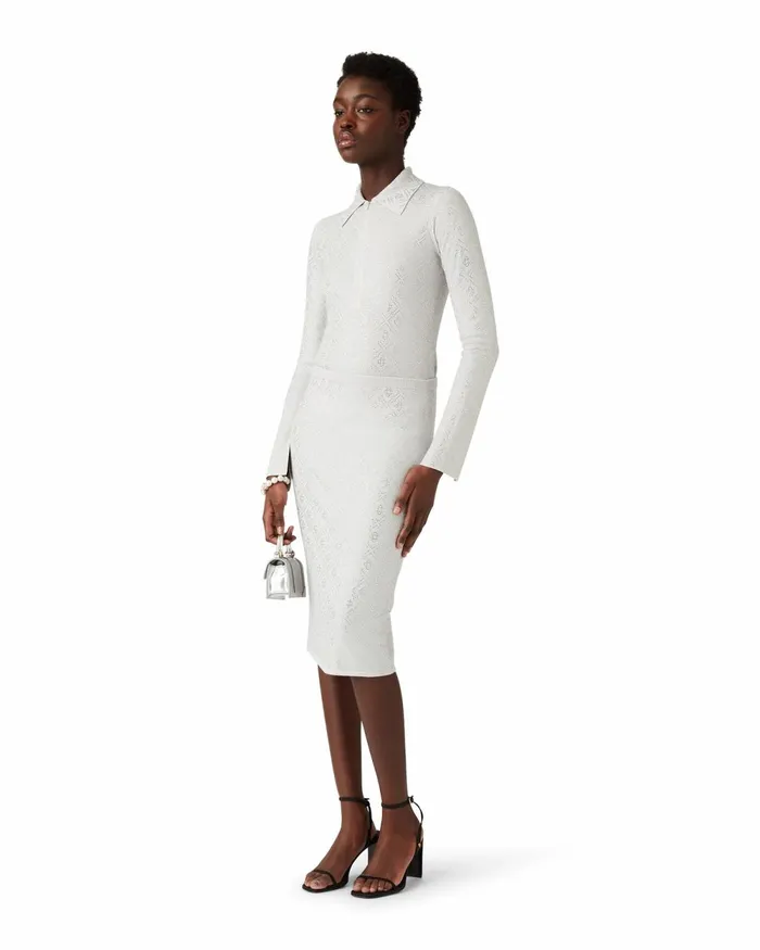 Casablanca Paris Knitwear Crystal Monogram Knit Skirt 8211 Women