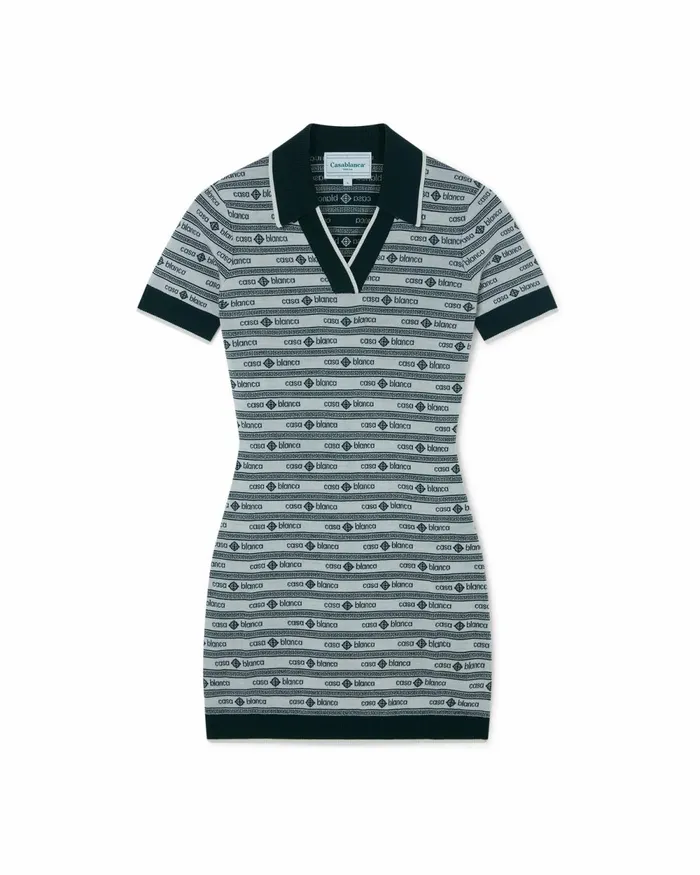 Casablanca Paris Knitwear Evergreen Logo Polo Dress 8211 Women
