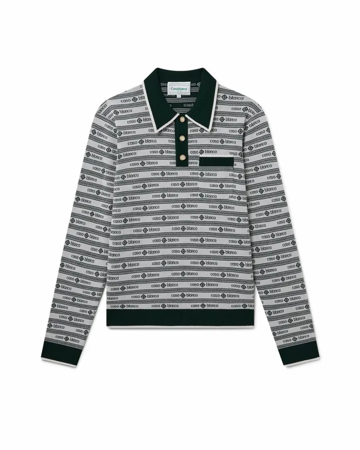 Casablanca Paris Knitwear Evergreen Logo Polo Shirt 8211 Men