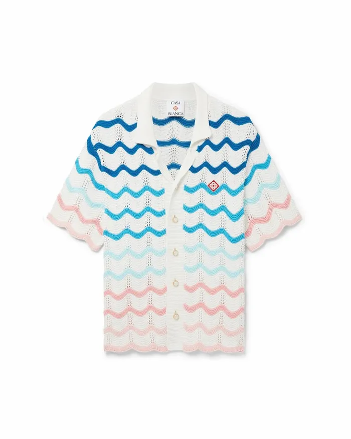 Casablanca Paris Knitwear Gradient Wave Crochet Shirt 8211 Men